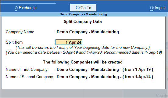 How to Split Your Data for the New Financial Year in Tally Prime - Split Company data in Tally prime