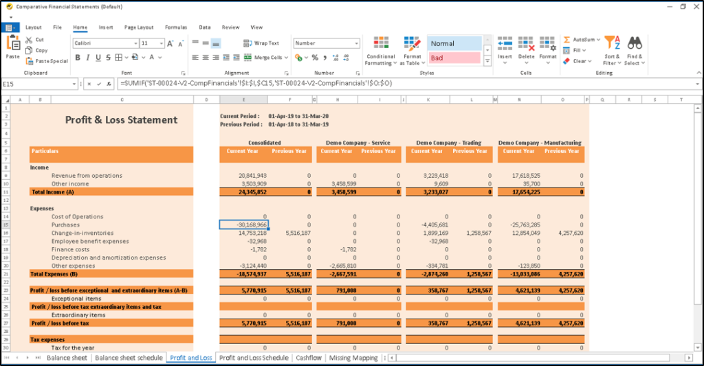 P&L _Spreadsheet