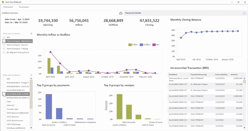 Cash Flow Dashboard