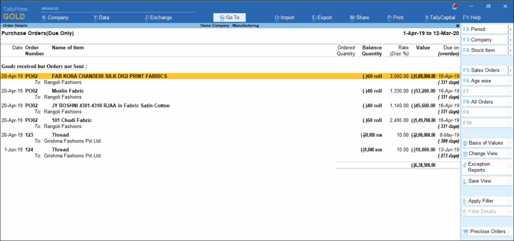 How to Analyze Purchase Data from Tally