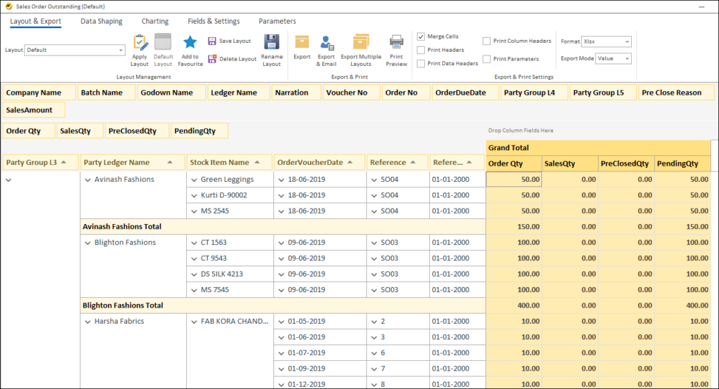 Reporting Tool for Sales Order Delivery and Outstanding Tracking - Sales Order Outstanding