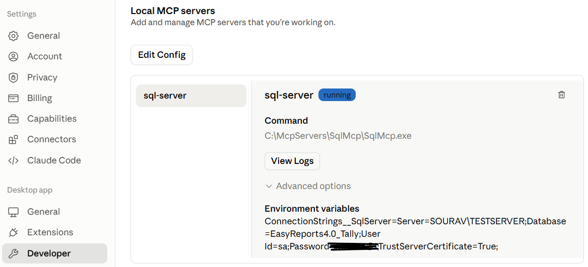 How to Connect Claude AI with Tally Prime Using SQL MCP Server